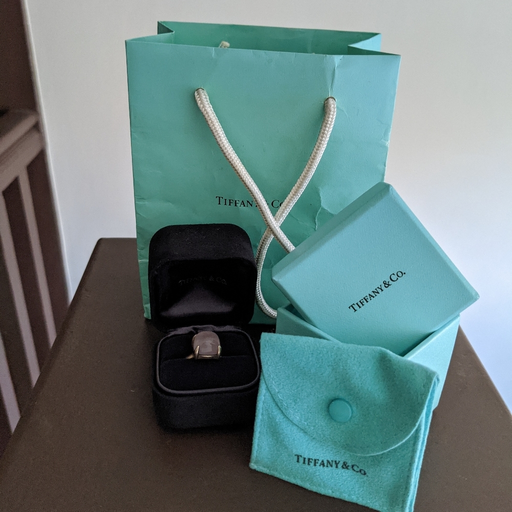 Tiffany&Co Silver Picasso Rose Quartz Sugar Stack